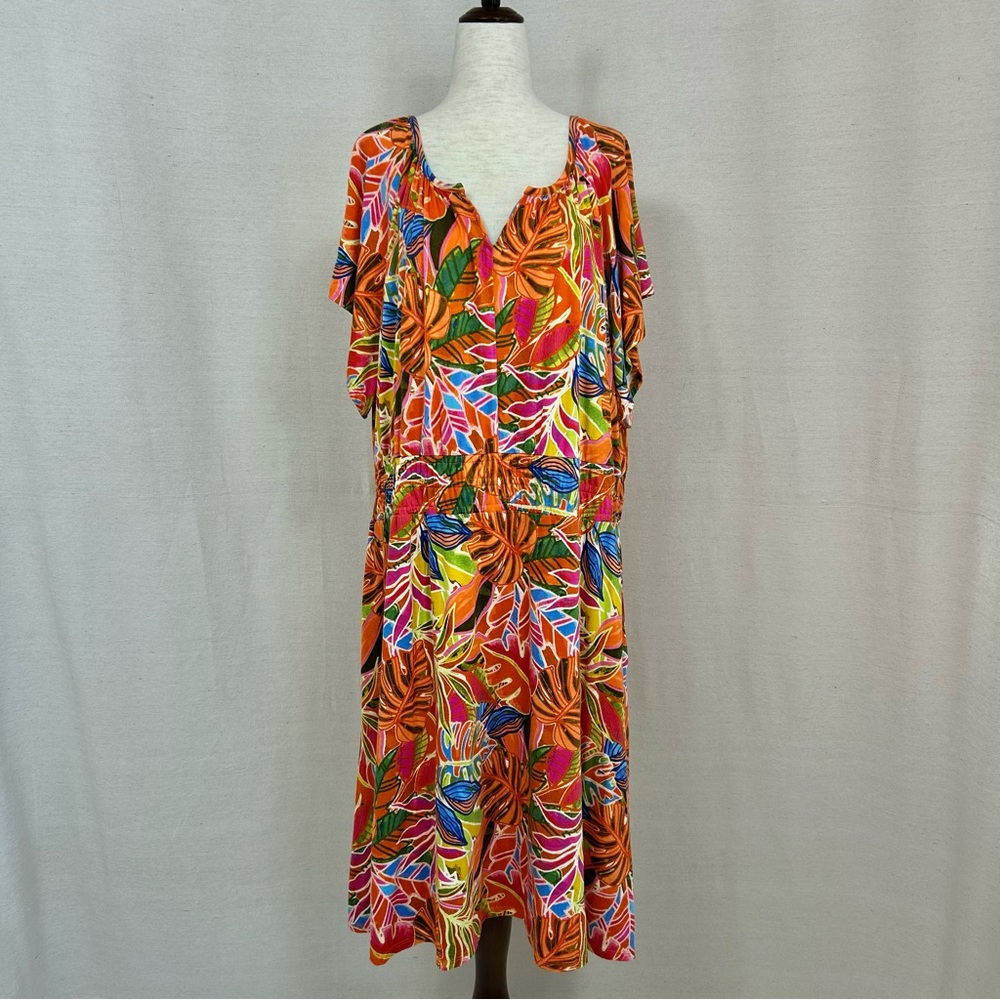 C&C California Vibrant Tropical Print Dress Size 2X